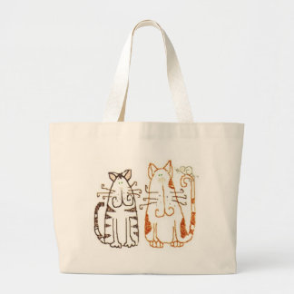 cartoon katten grote tote bag