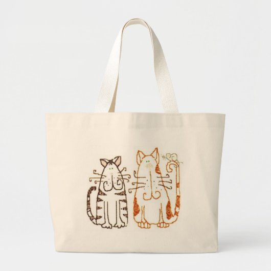 cartoon katten grote tote bag (Voorkant)