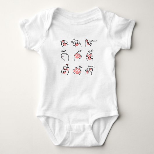 cartoon katten kattenpoten romper (Voorkant)
