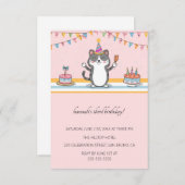 Cartoon Katten Kinder’ Gesponnen vogelfeest Kaart (Voorkant / Achterkant)