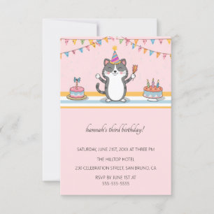 Cartoon Katten Kinder’ Gesponnen vogelfeest Kaart