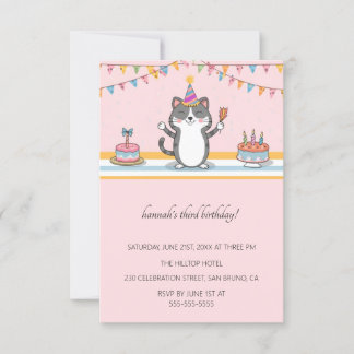 Cartoon Katten Kinder’ Gesponnen vogelfeest Kaart