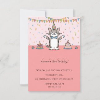 Cartoon Katten Kinder’ Gesponnen vogelfeest Kaart