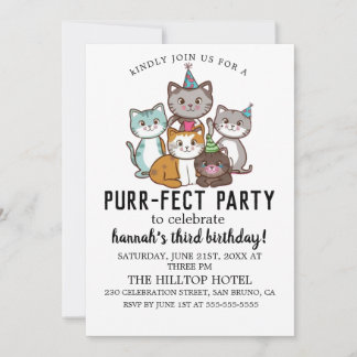 Cartoon Katten Kinder’ Gesponnen vogelfeest Kaart