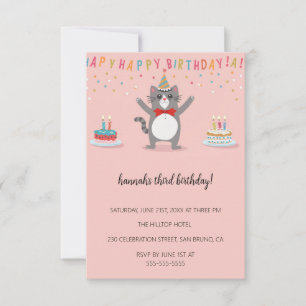Cartoon Katten Kinder’ Gesponnen vogelfeest Kaart