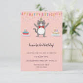 Cartoon Katten Kinder’ Gesponnen vogelfeest Kaart (Staand voorkant)