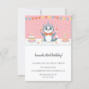 Cartoon Katten Kinder’ Gesponnen vogelfeest Kaart