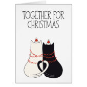 Cartoon katten met een mini-lichte kerstkaart (Voorkant)