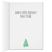 Cartoon katten met een mini-lichte kerstkaart (Binnen (Rechts))