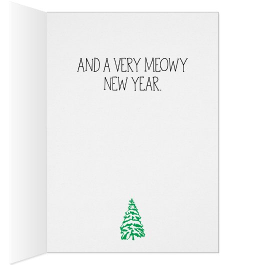 Cartoon katten met een mini-lichte kerstkaart (Binnen (Rechts))