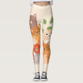 Cartoon Katten Teenslippers Leggings (Voorkant)