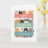 Cartoon Katten Vaderdag Kaart (Gele Bloem)