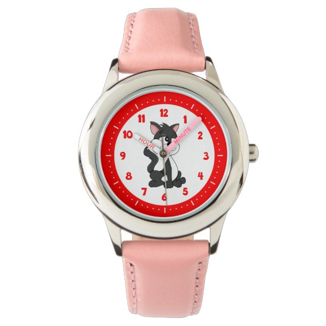 Cartoon kattenhorloge horloge (Voorkant)