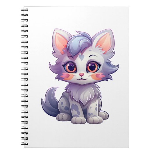 Cartoon kattenillustratie notitieboek (Voorkant)