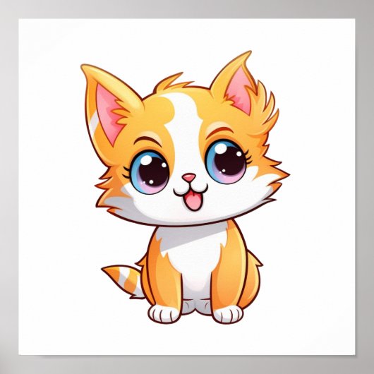 Cartoon kattenillustratie poster (Voorkant)