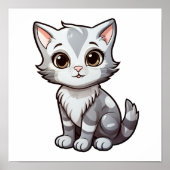 Cartoon kattenillustratie poster (Voorkant)