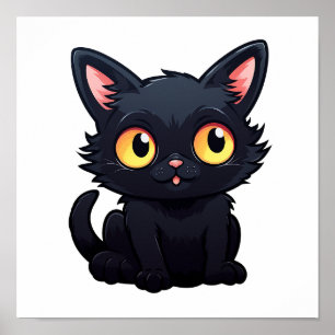 Cartoon kattenillustratie poster