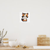 Cartoon kattenillustratie poster (Keuken)