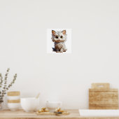 Cartoon kattenillustratie poster (Keuken)