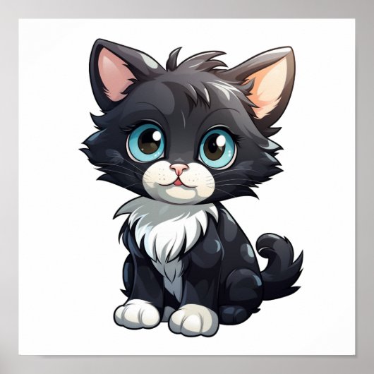 Cartoon kattenillustratie poster (Voorkant)