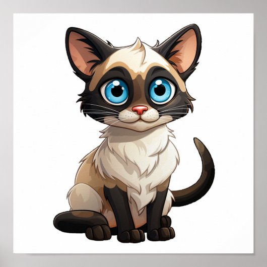 Cartoon kattenillustratie poster (Voorkant)