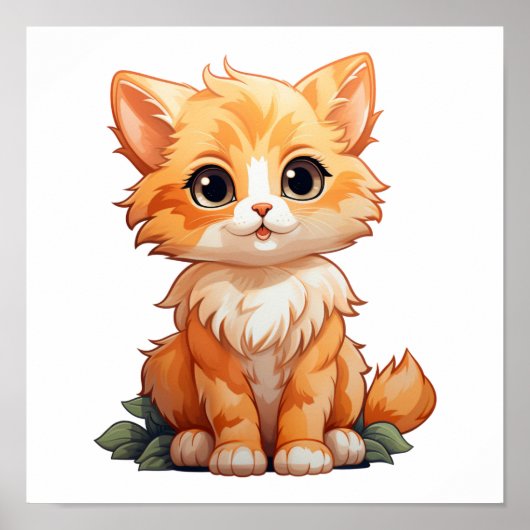 Cartoon kattenillustratie poster (Voorkant)