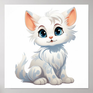 Cartoon kattenillustratie poster