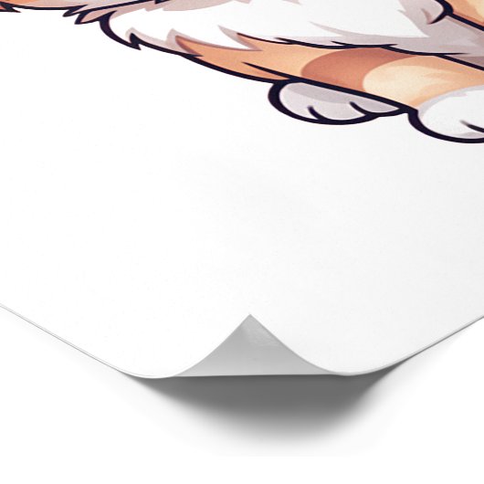 Cartoon kattenillustratie poster (Hoek)