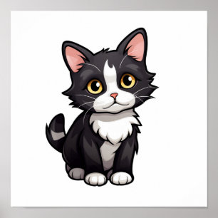 Cartoon kattenillustratie poster