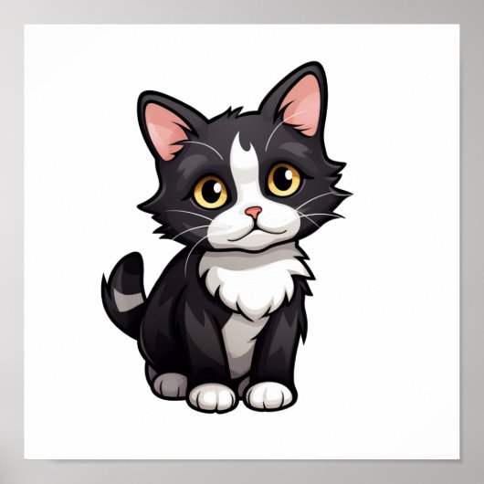 Cartoon kattenillustratie poster (Voorkant)