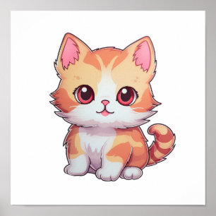 Cartoon kattenillustratie poster