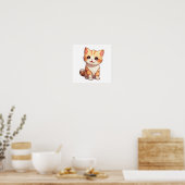 Cartoon kattenillustratie poster (Keuken)