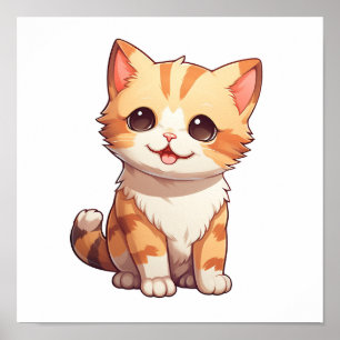 Cartoon kattenillustratie poster