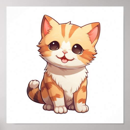 Cartoon kattenillustratie poster (Voorkant)