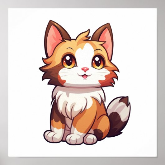 Cartoon kattenillustratie poster (Voorkant)