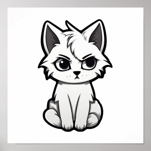 Cartoon kattenillustratie poster (Voorkant)