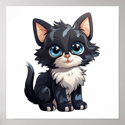 Cartoon kattenillustratie poster (Voorkant)