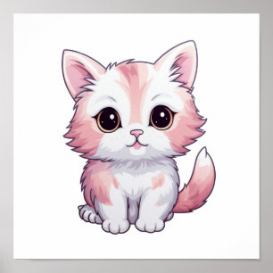 Cartoon kattenillustratie poster