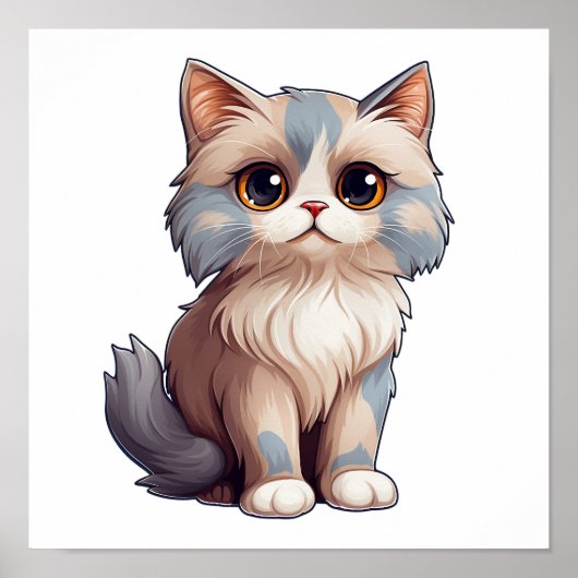 Cartoon kattenillustratie poster (Voorkant)