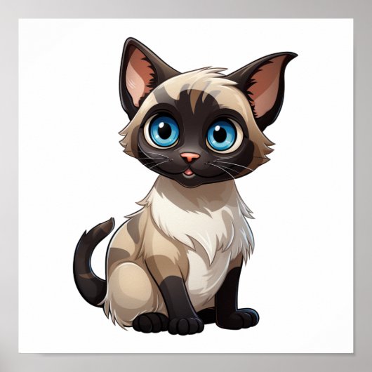 Cartoon kattenillustratie poster (Voorkant)