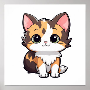 Cartoon kattenillustratie poster
