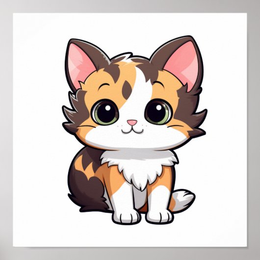 Cartoon kattenillustratie poster (Voorkant)