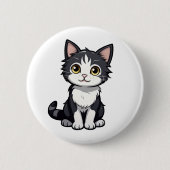 Cartoon kattenillustratie ronde button 5,7 cm (Voorkant)