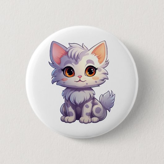 Cartoon kattenillustratie ronde button 5,7 cm (Voorkant)