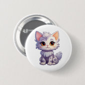 Cartoon kattenillustratie ronde button 5,7 cm (Voorkant /achterkant)