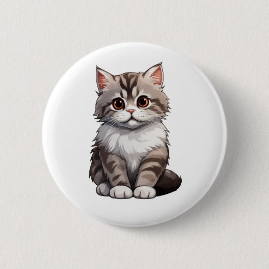 Cartoon kattenillustratie ronde button 5,7 cm (Voorkant)
