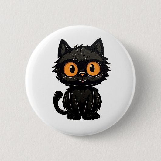 Cartoon kattenillustratie ronde button 5,7 cm (Voorkant)