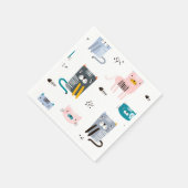 Cartoon kattenillustratie servet (Hoek)