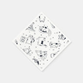 Cartoon kattenillustratie servet (Hoek)