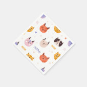 Cartoon kattenillustratie servet (Hoek)